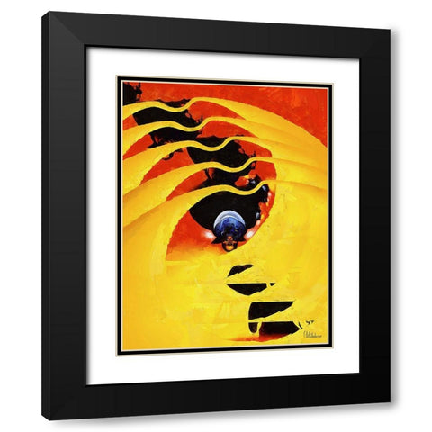 Kandinsky Inspiration X Black Modern Wood Framed Art Print with Double Matting by Medeiros, Celito