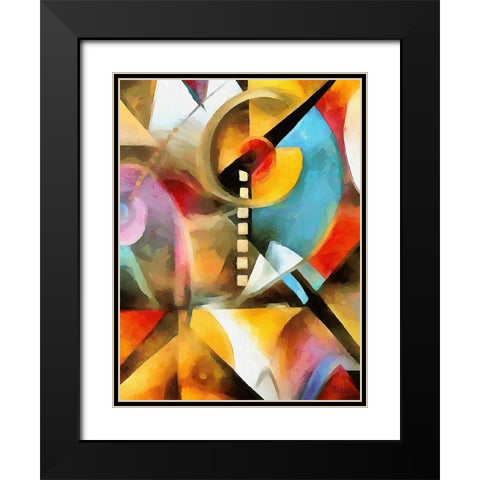 Kandinsky Inspiration XI Black Modern Wood Framed Art Print with Double Matting by Medeiros, Celito