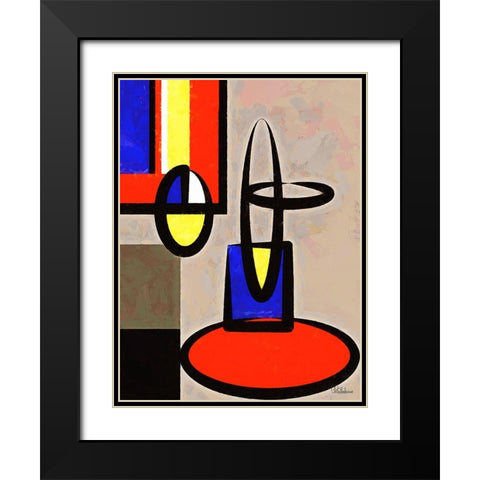 Kandinsky Inspiration XII Black Modern Wood Framed Art Print with Double Matting by Medeiros, Celito