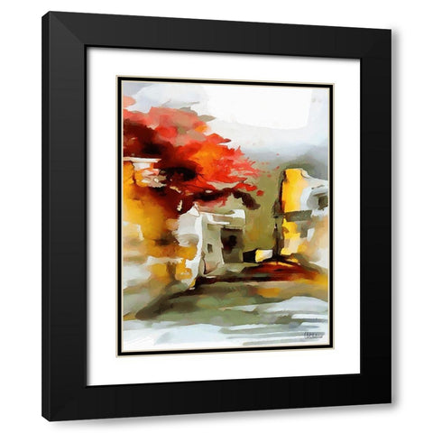 Our Town Black Modern Wood Framed Art Print with Double Matting by Medeiros, Celito