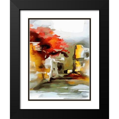 Our Town Black Modern Wood Framed Art Print with Double Matting by Medeiros, Celito