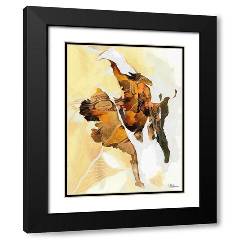 Dance on the Map Black Modern Wood Framed Art Print with Double Matting by Medeiros, Celito