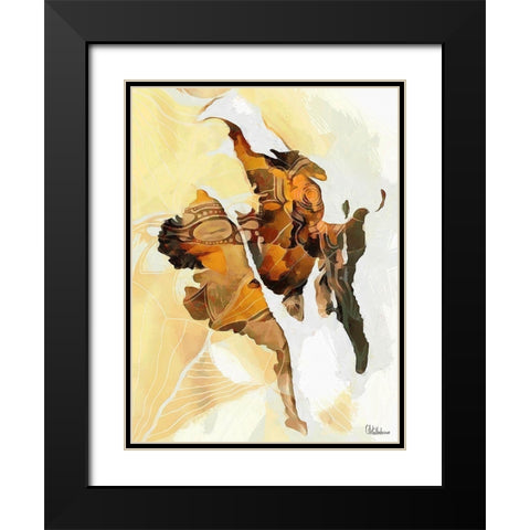 Dance on the Map Black Modern Wood Framed Art Print with Double Matting by Medeiros, Celito