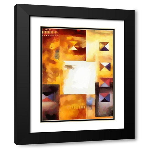 Kandinsky Inspiration XIV Black Modern Wood Framed Art Print with Double Matting by Medeiros, Celito