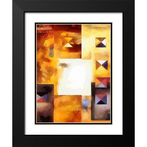 Kandinsky Inspiration XIV Black Modern Wood Framed Art Print with Double Matting by Medeiros, Celito