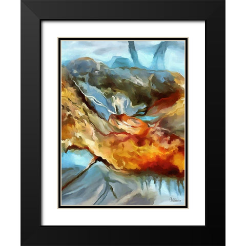 Kandinsky Inspiration XV Black Modern Wood Framed Art Print with Double Matting by Medeiros, Celito