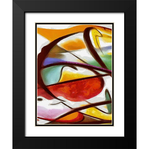 Kandinsky Inspiration XIX Black Modern Wood Framed Art Print with Double Matting by Medeiros, Celito