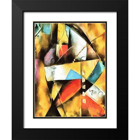 Kandinsky Inspiration XX Black Modern Wood Framed Art Print with Double Matting by Medeiros, Celito