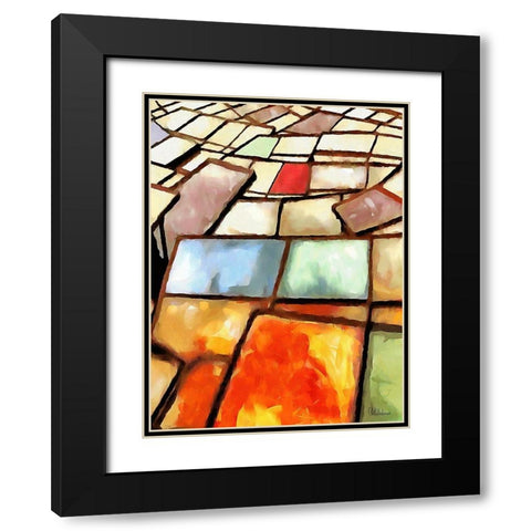 Kandinsky Inspiration XXIV Black Modern Wood Framed Art Print with Double Matting by Medeiros, Celito