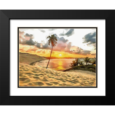 Sunset in Paradise III Black Modern Wood Framed Art Print with Double Matting by Medeiros, Celito