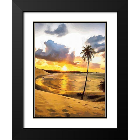 Sunset in Paradise IV Black Modern Wood Framed Art Print with Double Matting by Medeiros, Celito
