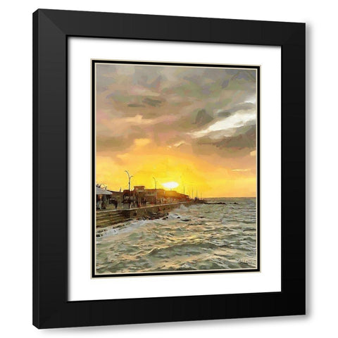 Sunset in Paradise V Black Modern Wood Framed Art Print with Double Matting by Medeiros, Celito