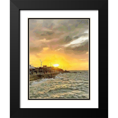 Sunset in Paradise V Black Modern Wood Framed Art Print with Double Matting by Medeiros, Celito