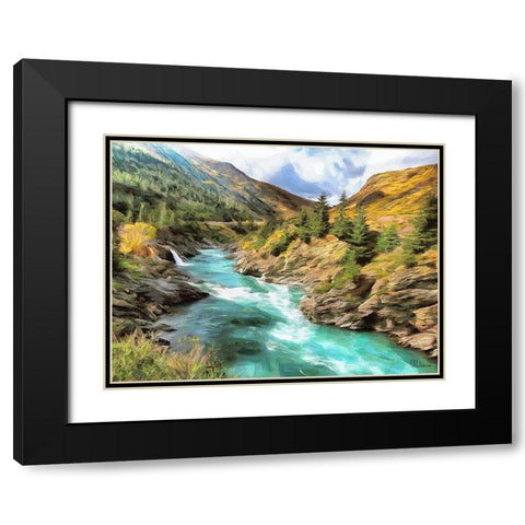 River in Forest III Black Modern Wood Framed Art Print with Double Matting by Medeiros, Celito