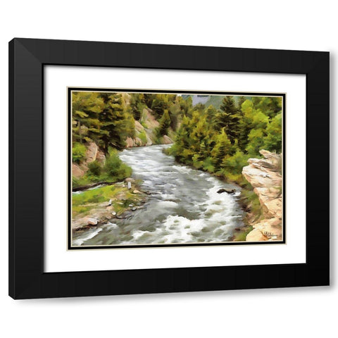 River in Forest IV Black Modern Wood Framed Art Print with Double Matting by Medeiros, Celito