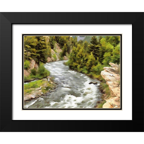 River in Forest IV Black Modern Wood Framed Art Print with Double Matting by Medeiros, Celito