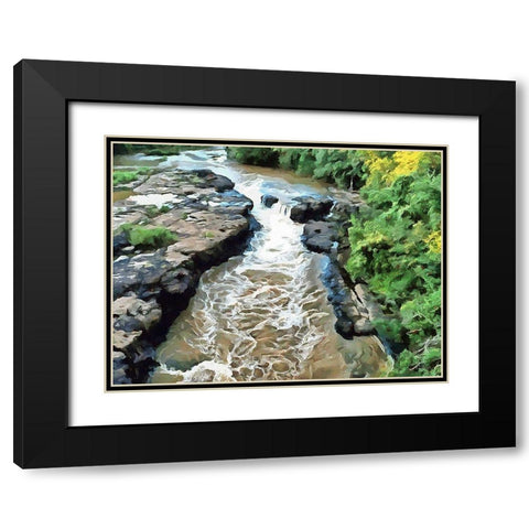 River in Forest V Black Modern Wood Framed Art Print with Double Matting by Medeiros, Celito