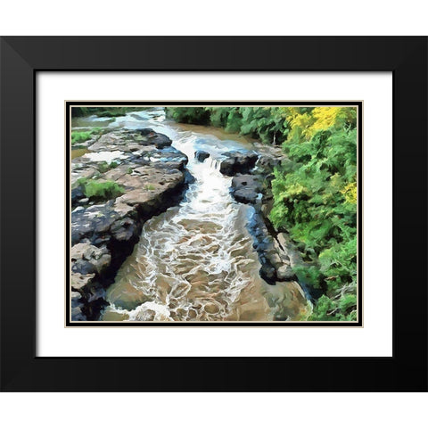 River in Forest V Black Modern Wood Framed Art Print with Double Matting by Medeiros, Celito