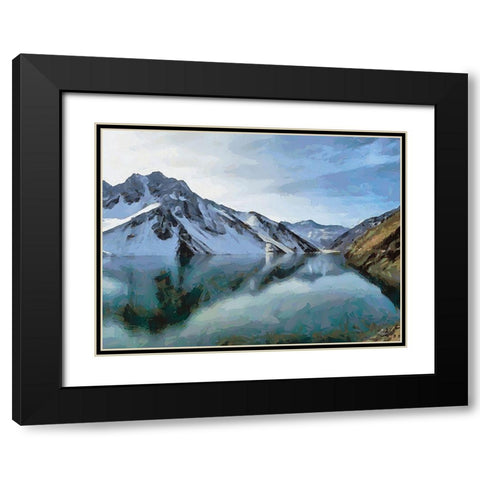 Northern Mountains III Black Modern Wood Framed Art Print with Double Matting by Medeiros, Celito