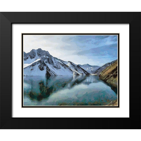 Northern Mountains III Black Modern Wood Framed Art Print with Double Matting by Medeiros, Celito