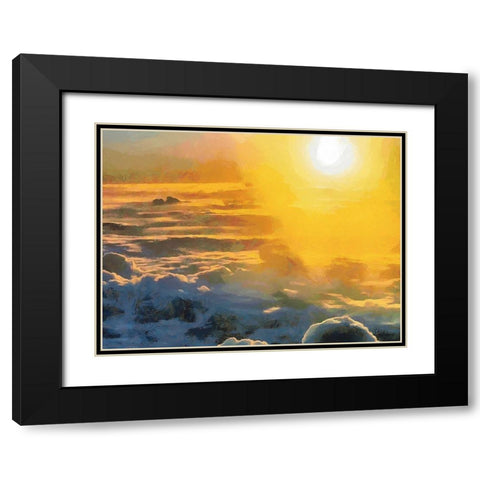 Sunrise Black Modern Wood Framed Art Print with Double Matting by Medeiros, Celito