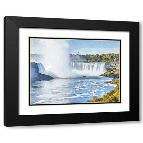 Niagara Falls I Black Modern Wood Framed Art Print with Double Matting by Medeiros, Celito