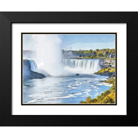 Niagara Falls I Black Modern Wood Framed Art Print with Double Matting by Medeiros, Celito