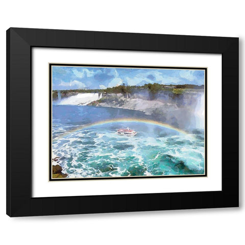 Niagara Falls II Black Modern Wood Framed Art Print with Double Matting by Medeiros, Celito