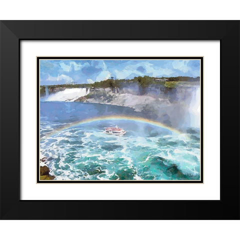Niagara Falls II Black Modern Wood Framed Art Print with Double Matting by Medeiros, Celito