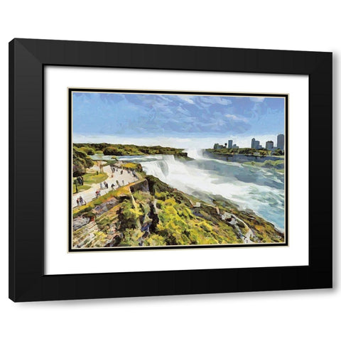 Niagara Falls III Black Modern Wood Framed Art Print with Double Matting by Medeiros, Celito