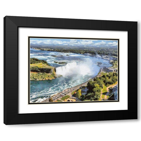 Niagara Falls IV Black Modern Wood Framed Art Print with Double Matting by Medeiros, Celito