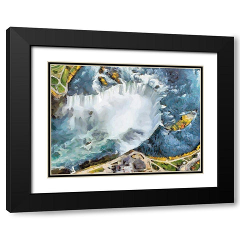 Niagara Falls V Black Modern Wood Framed Art Print with Double Matting by Medeiros, Celito