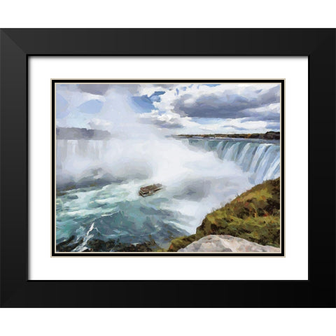 Niagara Falls VII Black Modern Wood Framed Art Print with Double Matting by Medeiros, Celito