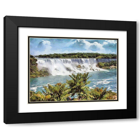 Niagara Falls X Black Modern Wood Framed Art Print with Double Matting by Medeiros, Celito