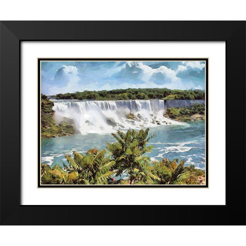 Niagara Falls X Black Modern Wood Framed Art Print with Double Matting by Medeiros, Celito