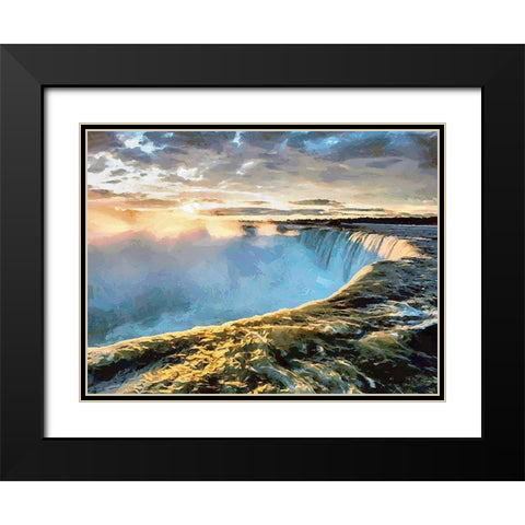 Niagara Falls XII Black Modern Wood Framed Art Print with Double Matting by Medeiros, Celito