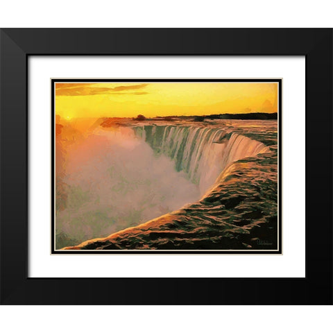 Niagara Falls XIII Black Modern Wood Framed Art Print with Double Matting by Medeiros, Celito