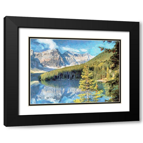 Lake Louise Black Modern Wood Framed Art Print with Double Matting by Medeiros, Celito