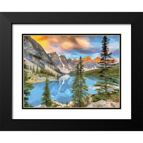 Moraine Lake  Black Modern Wood Framed Art Print with Double Matting by Medeiros, Celito