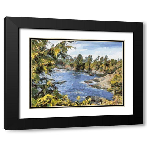 Windy River Black Modern Wood Framed Art Print with Double Matting by Medeiros, Celito