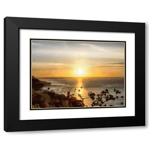 Sunset above the Lake Ontario Black Modern Wood Framed Art Print with Double Matting by Medeiros, Celito