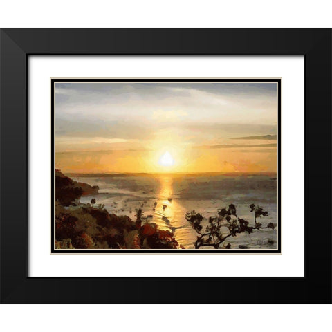 Sunset above the Lake Ontario Black Modern Wood Framed Art Print with Double Matting by Medeiros, Celito