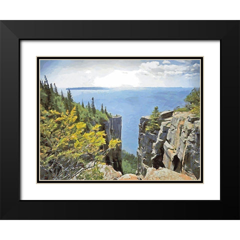 Big Lakes I Black Modern Wood Framed Art Print with Double Matting by Medeiros, Celito