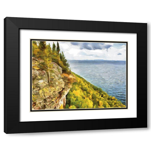 Big Lakes II Black Modern Wood Framed Art Print with Double Matting by Medeiros, Celito