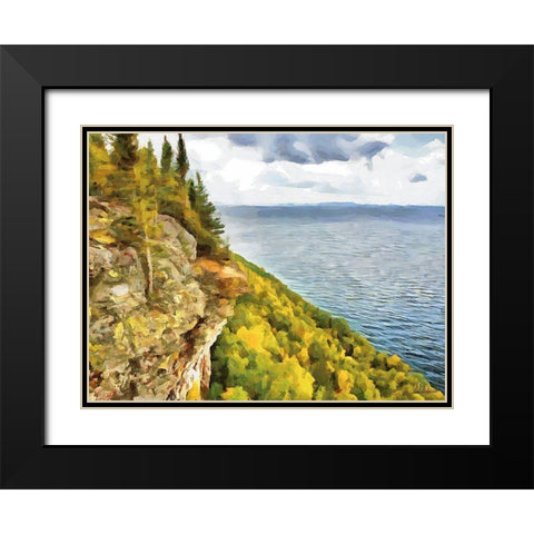 Big Lakes II Black Modern Wood Framed Art Print with Double Matting by Medeiros, Celito
