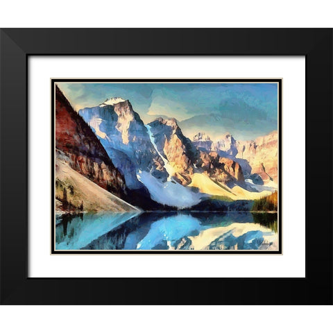 Moraine Lake II Black Modern Wood Framed Art Print with Double Matting by Medeiros, Celito