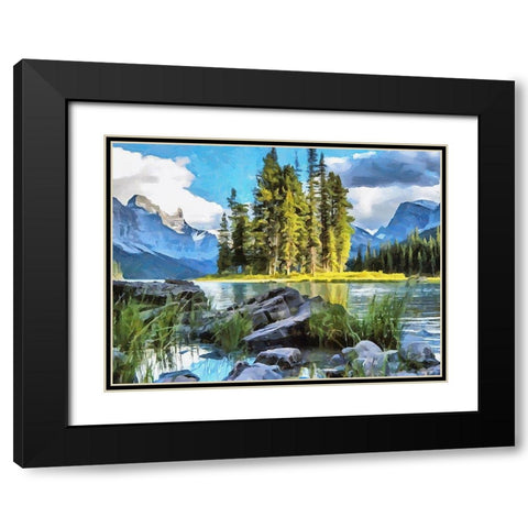 Spirit Island II Black Modern Wood Framed Art Print with Double Matting by Medeiros, Celito
