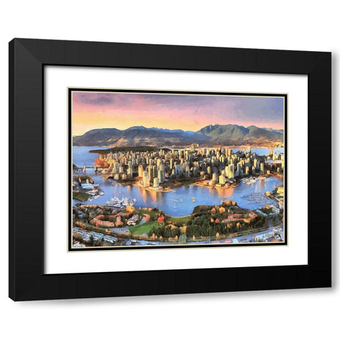 Memories of Vancouver II Black Modern Wood Framed Art Print with Double Matting by Medeiros, Celito