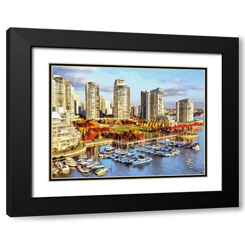 Memories of Vancouver V Black Modern Wood Framed Art Print with Double Matting by Medeiros, Celito