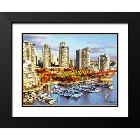 Memories of Vancouver V Black Modern Wood Framed Art Print with Double Matting by Medeiros, Celito